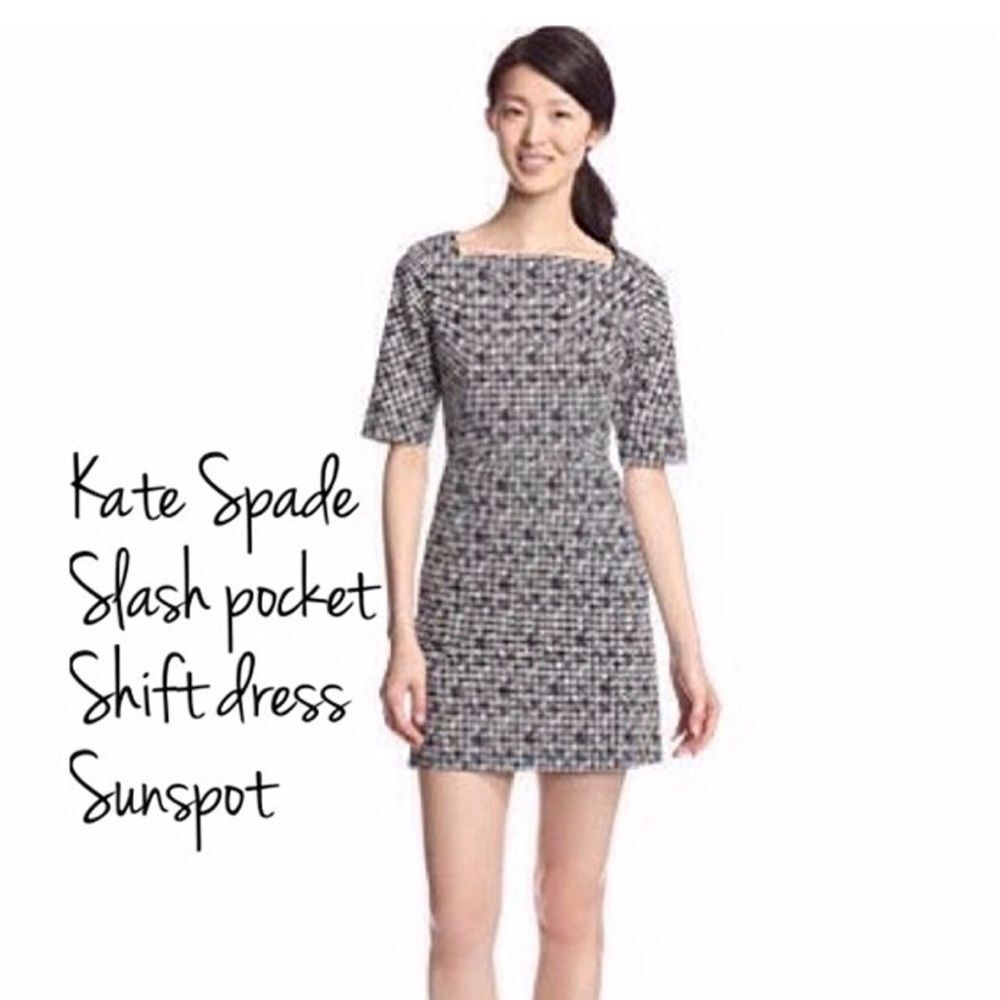 KATE SPADE SATURDAY | Black & White Sunspot Print Shift Dress Women’s Size 0